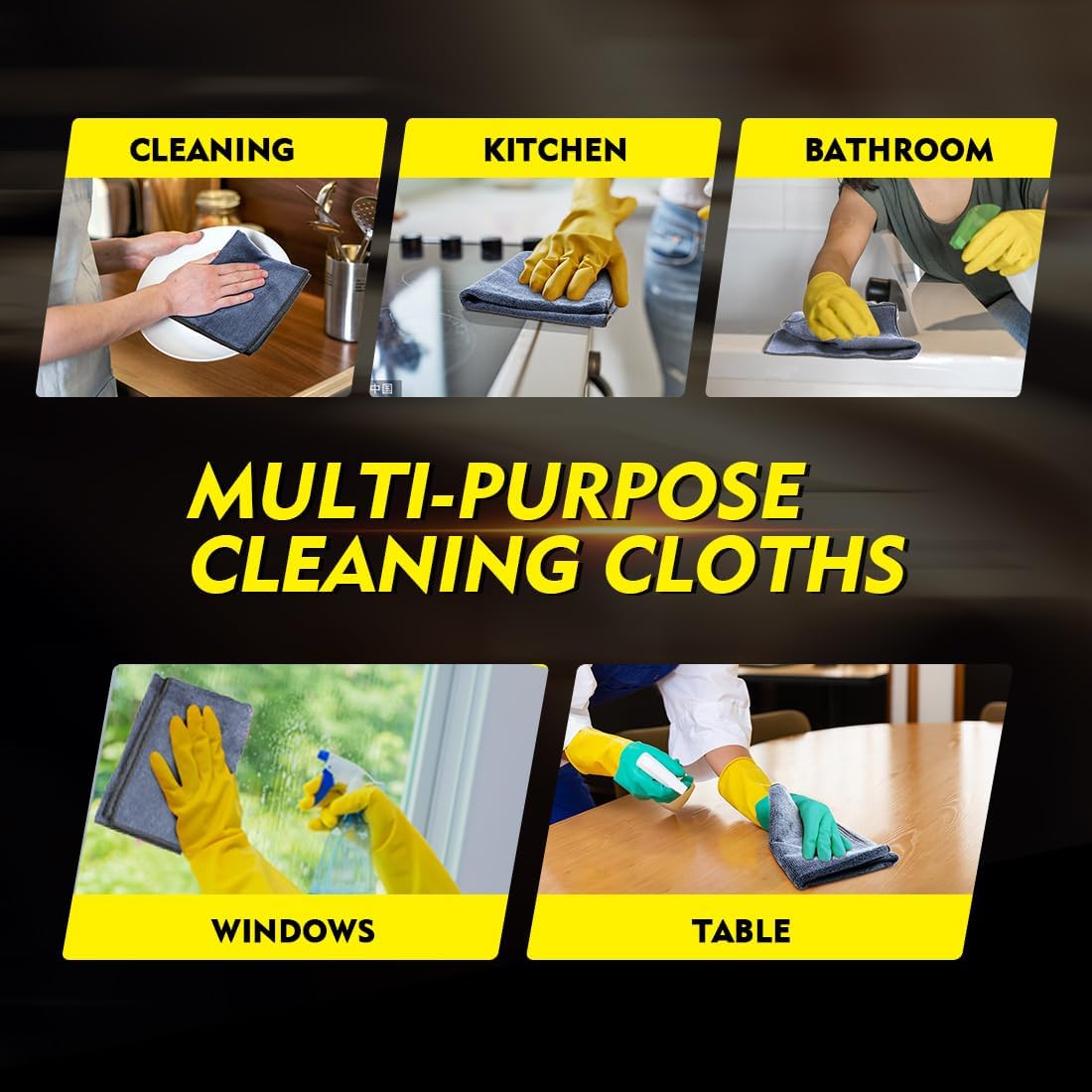Multi Purpose Microfiber Cleaning Cloths 6 Pack