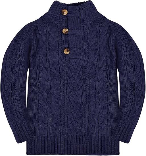 Toddler Girl Boys Knit Cable Turtleneck Sweater