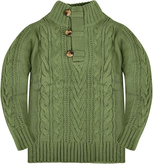 Toddler Girl Boys Knit Cable Turtleneck Sweater