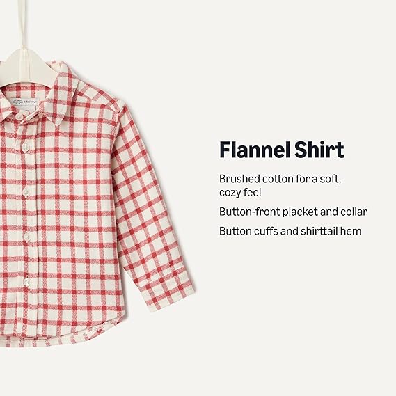 Toddlers and Baby Boys' Button Down Plaid Flannel Shirt