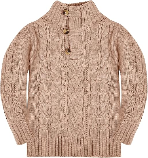 Toddler Girl Boys Knit Cable Turtleneck Sweater